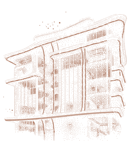 Club Neo building line illustration